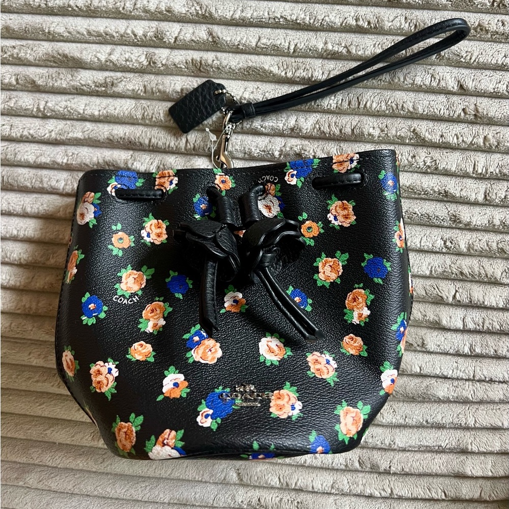 Coach Petal Small Bucket Bag In Floral Mix Tea Rose